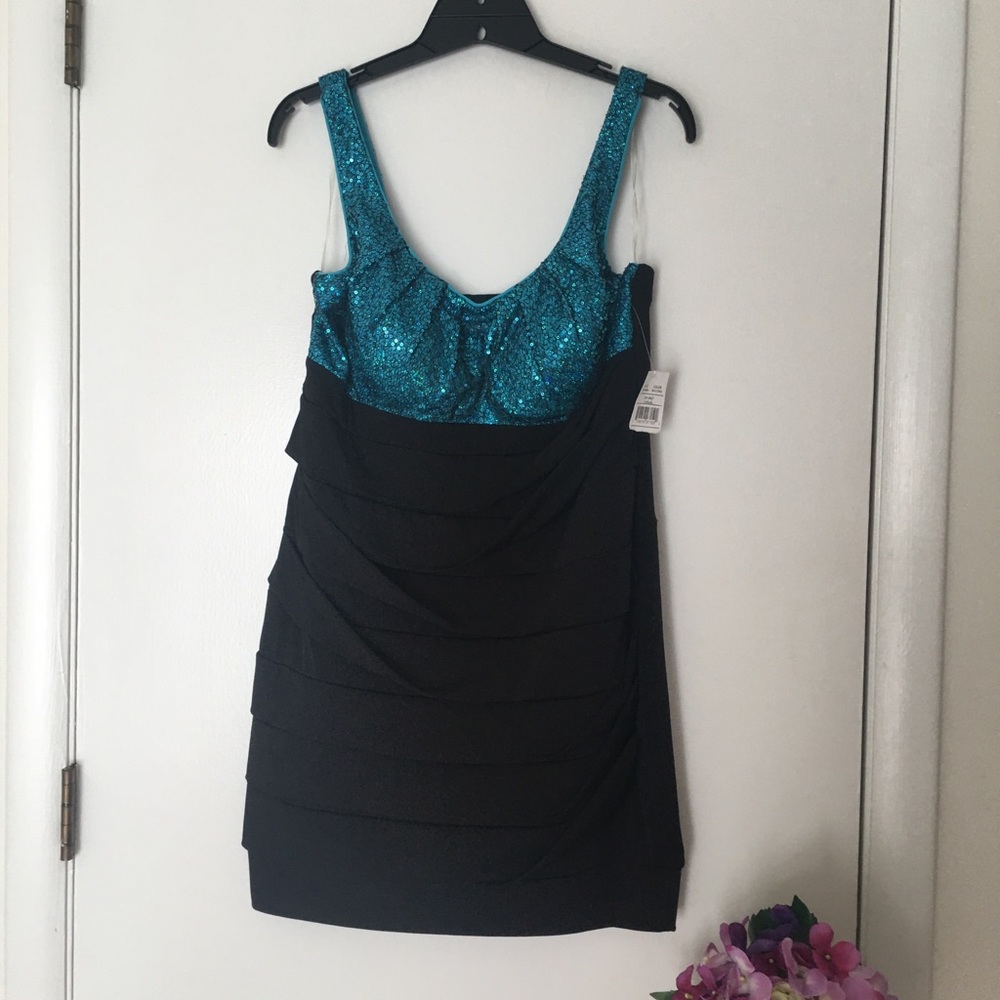 Black and Turquoise casual Dress, size XL